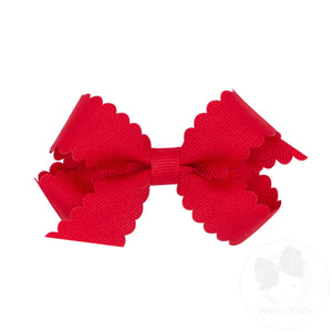 Mini Grosgrain Scalloped Edge Bow(9791)