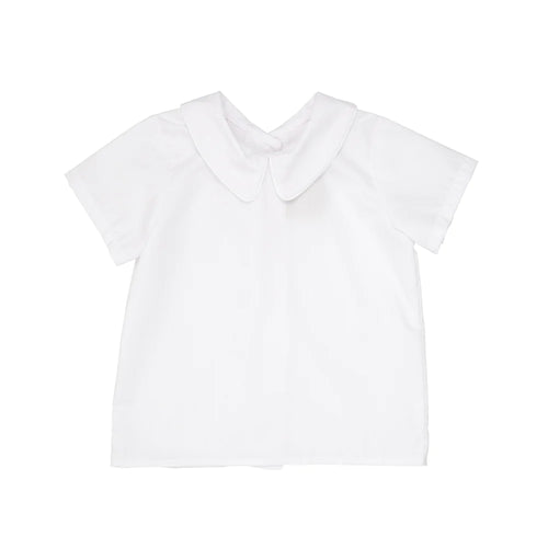 Peter Pan Collar Shirt & Onesie (Short Sleeve Woven) Worth Avenue White