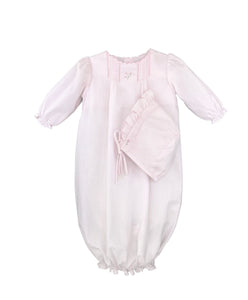 Pink Pretty Openwork Layette Bag Gown and bonnet