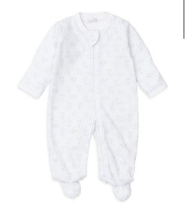 Gingham Bunnies Footie, Blue