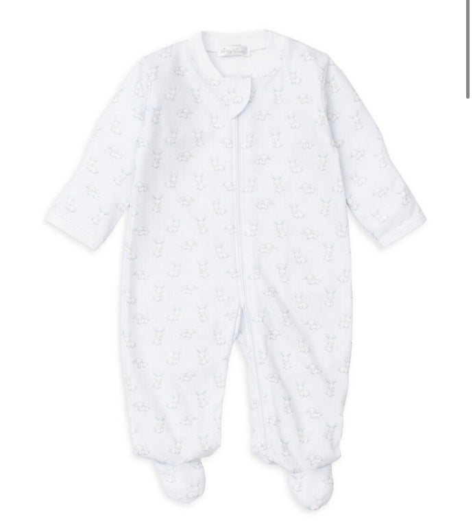Gingham Bunnies Footie, Blue