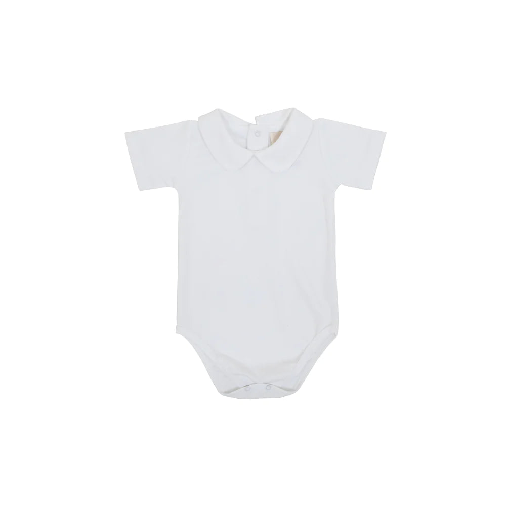 Peter Pan Collar Shirt & Onesie (Short Sleeve Pima) Worth Avenue White