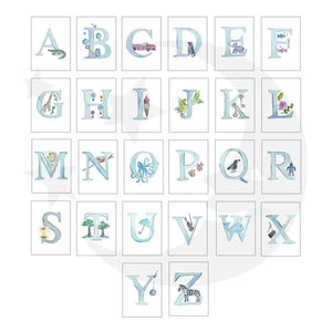 Blue Letter Print