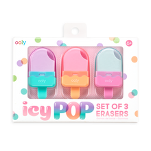 icy pop erasers - set of 3
