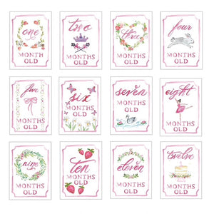 Pink Month by Month Baby Cards