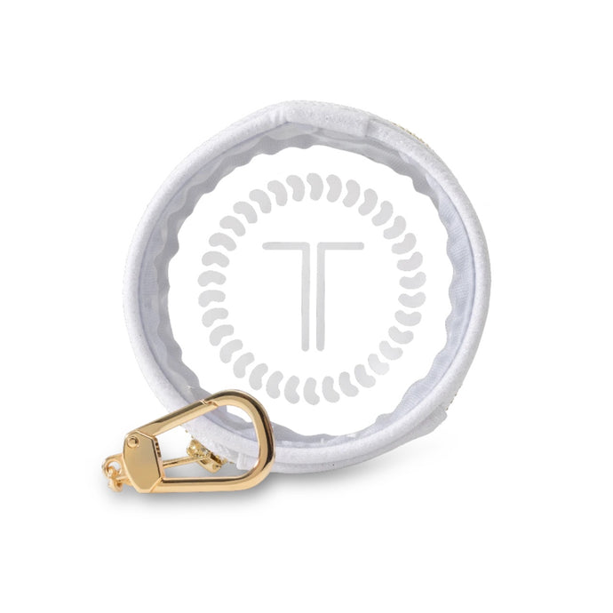Teletote Keychain, White Glitter