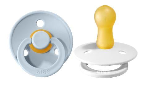 BIBS Pacifier 2 PK Baby Blue / White