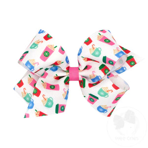 Medium Christmas Cup Hair Bow