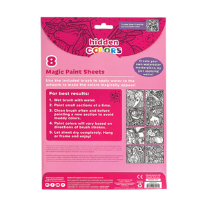 hidden colors magic paint sheets - magic friends