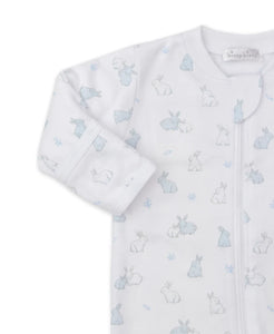 Bunny Burrows Zip Footie, Blue