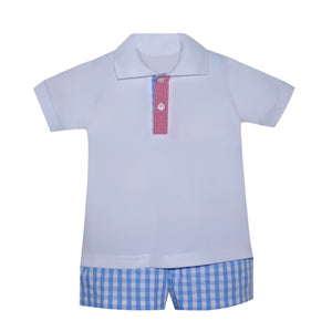 Blue/Red Boys Short Set