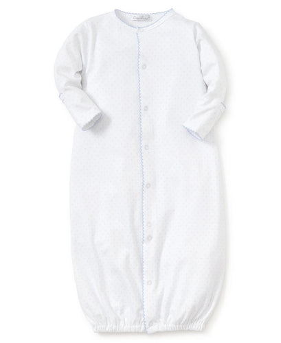 Dots Print Converter Gown, white/blue