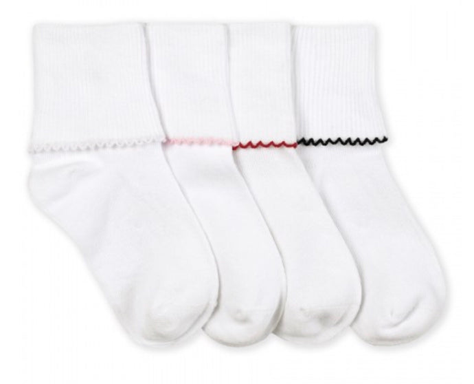 Tatted Lace White with Pink Trim Sock
